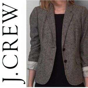 J. Crew Wool Grey Blazer Size 10 Classic Two-Button Closure Timeless Tailor Look